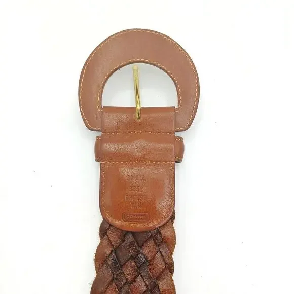 NEW COACH Vintage Woven Belt in British Tan / Boho Casual Gifting Cottage - Picture 6 of 11